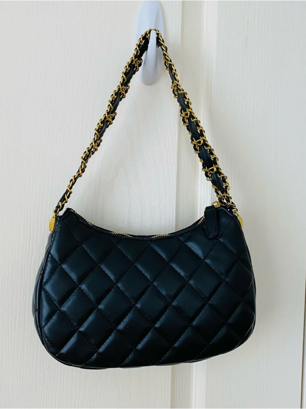 New in Box Chanel Makeup GWP Black Quilted Faux Leather 19 Hobo Shoulder Bag